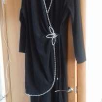 Платье, чёрное, плотный трикотаж, длинный рукав, нарядное, в Анапе