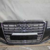 Передний бампер с решеткой на Audi A8 D4, в Москве