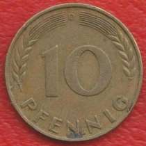 Германия ФРГ 10 пфеннигов 1950 г. D Мюнхен, в Орле