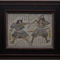 Гравюра со сценой битвы самураев. Япония, xviii в, в Санкт-Петербурге
