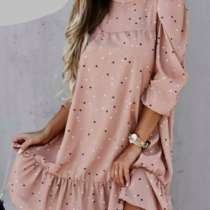 Свободное платье в мелкий горох р-ры 46-56, в Москве