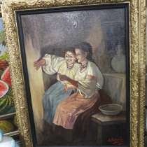 Картина Две девицы под окном, холст, масло, царская Россия, в Ставрополе