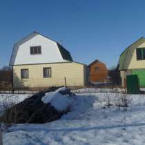 Новый рубленый дом+баня+гараж на участке 15 соток в деревне, в Киржаче