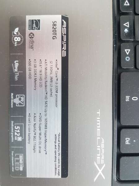 Продаю ноутбук Acer 5820TG, б/у, состояние нового в Москве фото 3