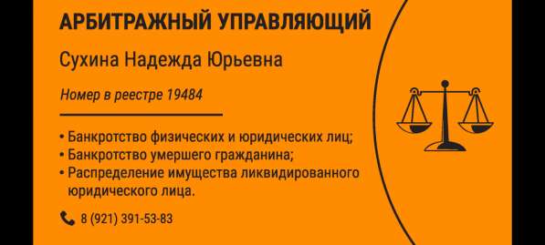 Услуги Арбитражного управляющего в Санкт-Петербурге в Санкт-Петербурге фото 3