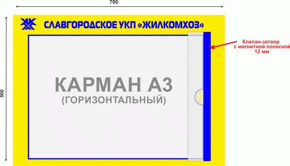 Информационные таблички и стенды с магнитным клапаном в фото 5