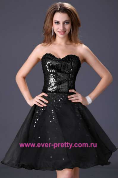 Черное платье с кружевным лифом S/08 "Ever-Pretty" Артикул: HE08352BK в Южно-Сахалинске фото 3