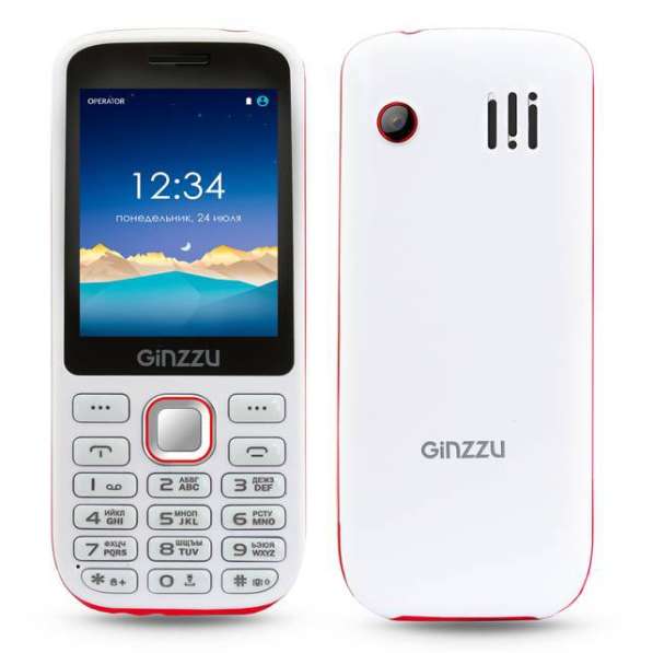 Телефон мобильный Ginzzu M201 White Red