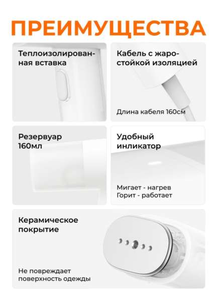 Отпариватель ручной для одежды утюг Lofan Экосистема Xiaomi в Москве фото 7