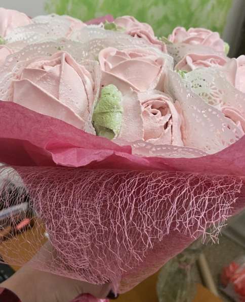 Съедобный букет из зефирных роз в Москве фото 7
