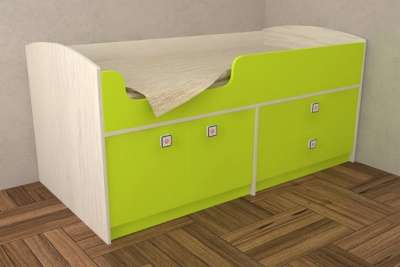 Кровать со встроенным шкафом и комодом