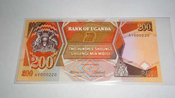 Уганда, 200 шиллингов, 1987 г., Unc