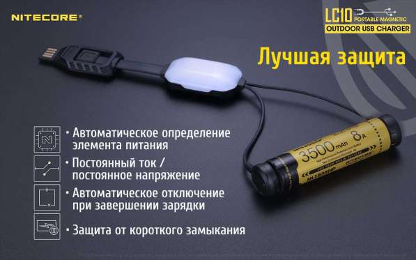 NiteCore Зарядное устройство для 1 Li-ion аккумулятора NiteCore LC10 в Москве