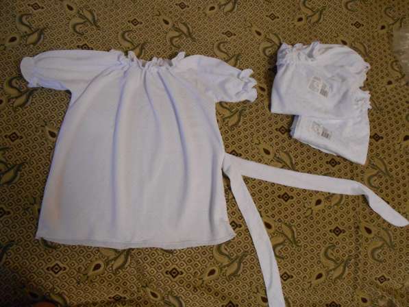 Блузка белая, с коротким рукавом, школа, дет. сад в фото 5