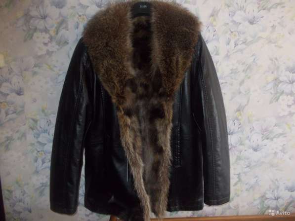 Куртка кожаная Италия мех волка в Москве фото 5