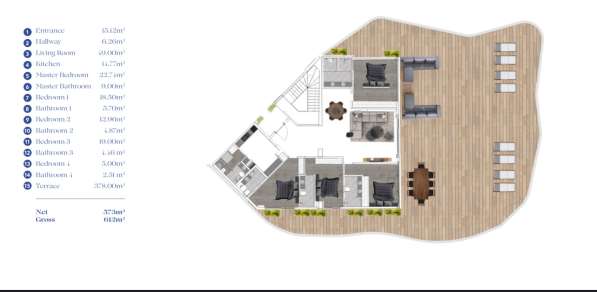 Квартира 573м² Турция, Бодрум, Гюндоган в фото 10