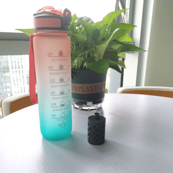 Premium plastic sports portable filter water bottle