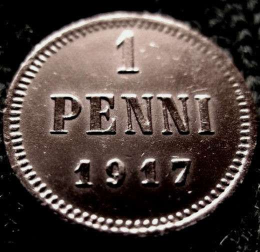 Раритет. Редкая, медная монета 1 пенни 1917 год