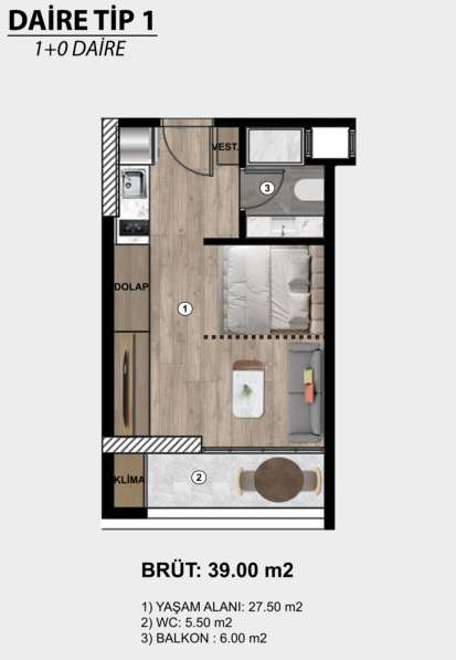 2-к. квартира 54м² Турция, Мерсин, Эрдемли