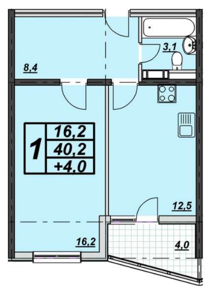 Продам 1-комнатную квартиру 44м2 в престижном ЖК Вертикаль в Анапе