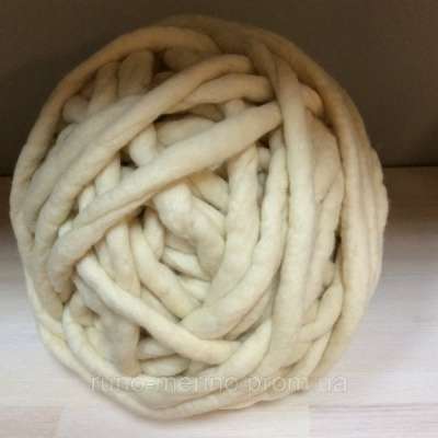 Натуральная толстая пряжа цвет №2 СЛИВКИ в фото 9