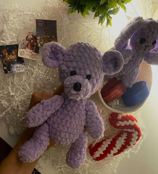 Мягкая игрушка вязаный мишка