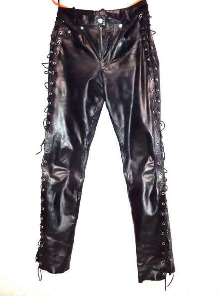 Рокерско-байкерские кожаные брюки разм. 30 (44-46)