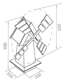 Декоративная мельница для сада чертежи с размерами