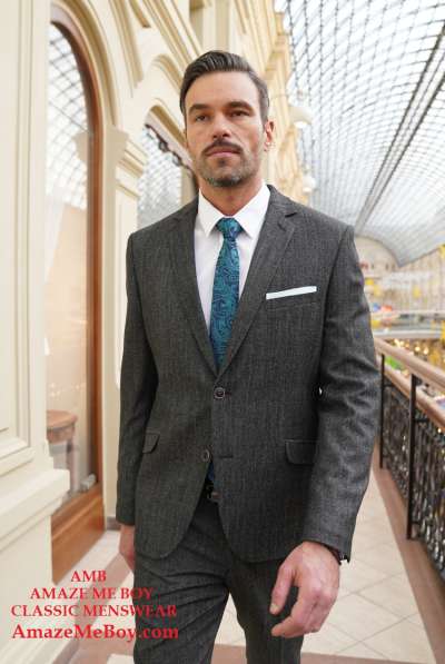 Мужской костюм купить из шерстяной итальянской модной ткани в Москве фото 3