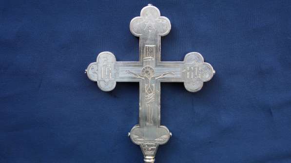 Старинный требный (водосвятный крест). Серебро «84». XIX в в Санкт-Петербурге фото 11