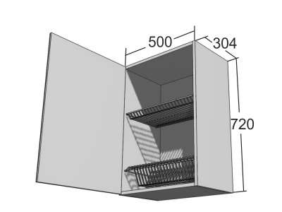 Шкаф для посуды ШВС-50 Перламутр ЕвроМебель в Кемерове