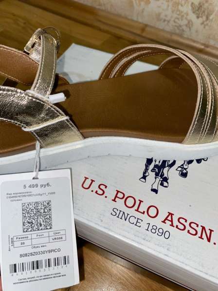 Новые золотые кожаные босоножки “U. S.Polo Assn” в Москве фото 5