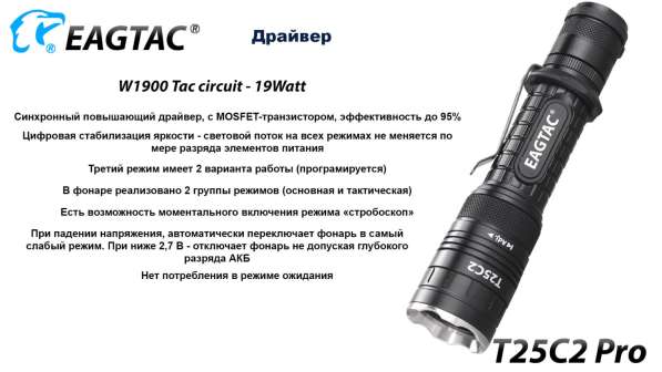 EagleTac Модульный подствольный фонарь — EagleTac T25C2 Pro 1600 люмен в Москве