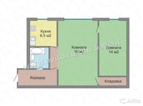 2х-комнатная квартира в пос. Михайловский в Ярославле фото 10