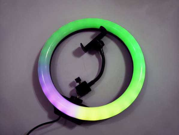 Кольцевая LED лампа RGB MJ26 26см 1 крепл. тел USB в фото 6