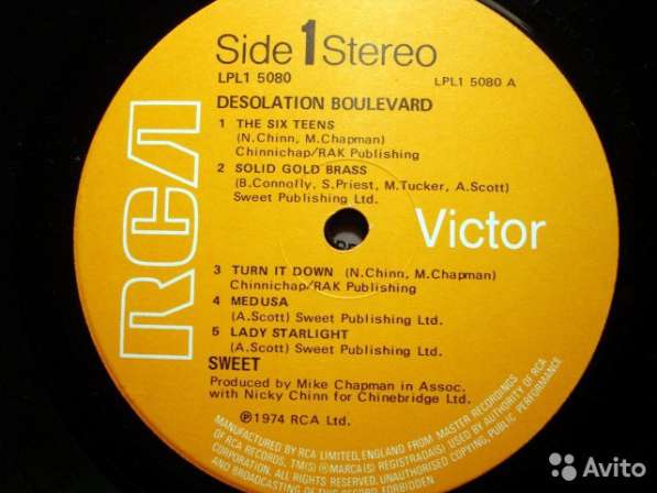 Пластинка виниловая Sweet – Desolation Boulevard в Санкт-Петербурге фото 14