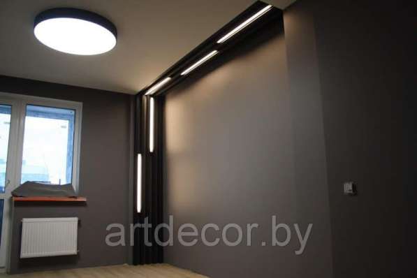 Реечные композиции в интерьере современного стиля в 