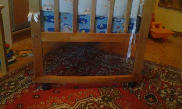 Детская кроватка маятник+матрас+бортики с балдахином в Йошкар-Оле
