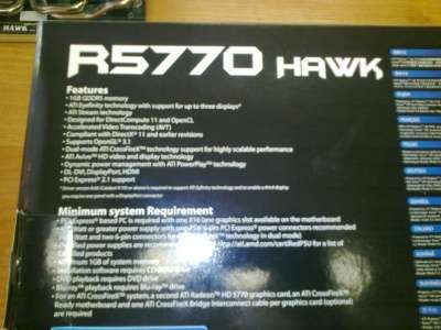 видеокарту MSI R 5770 Hawk