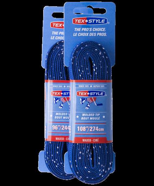 Шнурки для коньков с пропиткой W925, пара, 2,74 м, синие