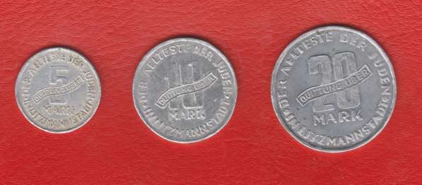 Комплект гетто Лодзь 5 10 20 марок 1943 г. Лицманштадт Лодзи
