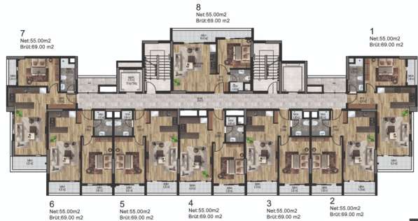 2-к. квартира 69м&sup2; Турция, Мерсин, Мезитли в фото 6
