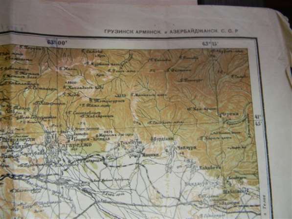 Топокарта(топографическая карта)Тифлис Е-7 1929г и К-38 1934 в фото 9