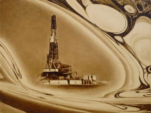 Картина нефтью Буровая вышка