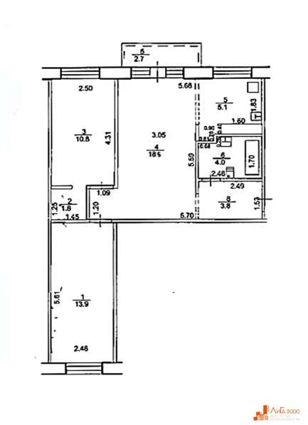Продам трехкомнатную квартиру в Уфа.Жилая площадь 58 кв.м.Этаж 5.Дом кирпичный. в Уфе фото 11