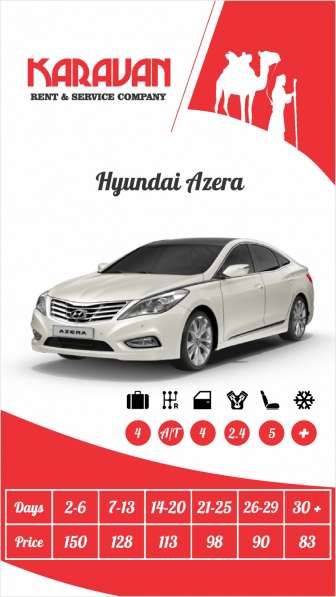 Hyundai Azera for rent in Baku