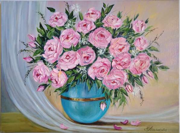 Картина маслом "Розы в вазе." в Ростове-на-Дону фото 8
