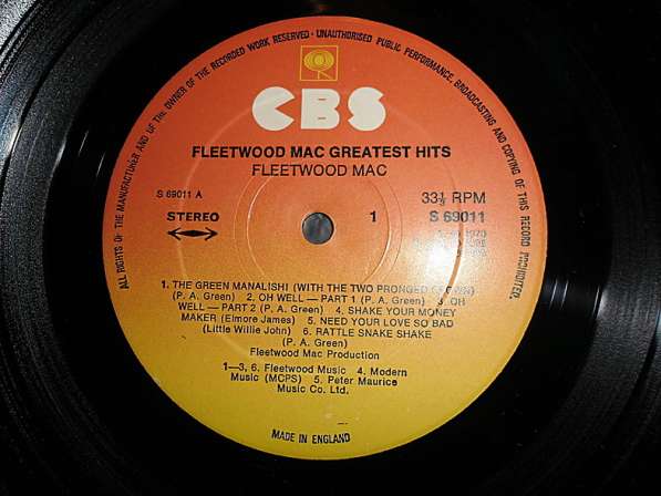 Fleetwood Mac ‎– Fleetwood Mac Greatest Hits (UK) в Санкт-Петербурге фото 3