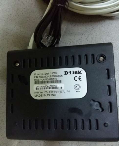 Роутер модем D-LINK DSL-2500U без адаптера питания в Сыктывкаре фото 3