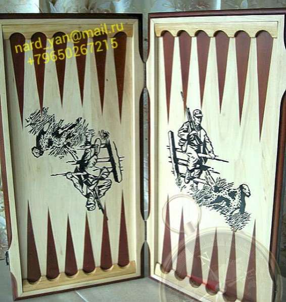 Резные нарды с янтарем в Калининграде